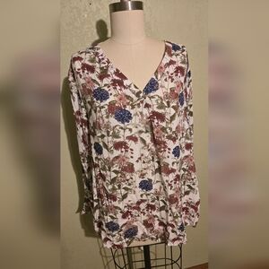 Brina & Em Lemmy V-Neck Floral Top Size XXL
